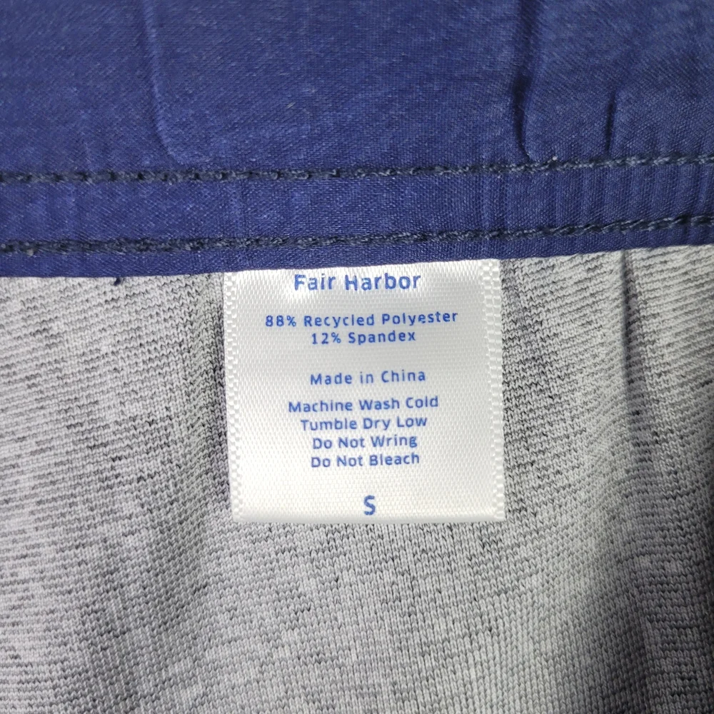 Fair Harbor Mens‎ Small Blue Tropical Swim Trunks Vacation Beach Unlined